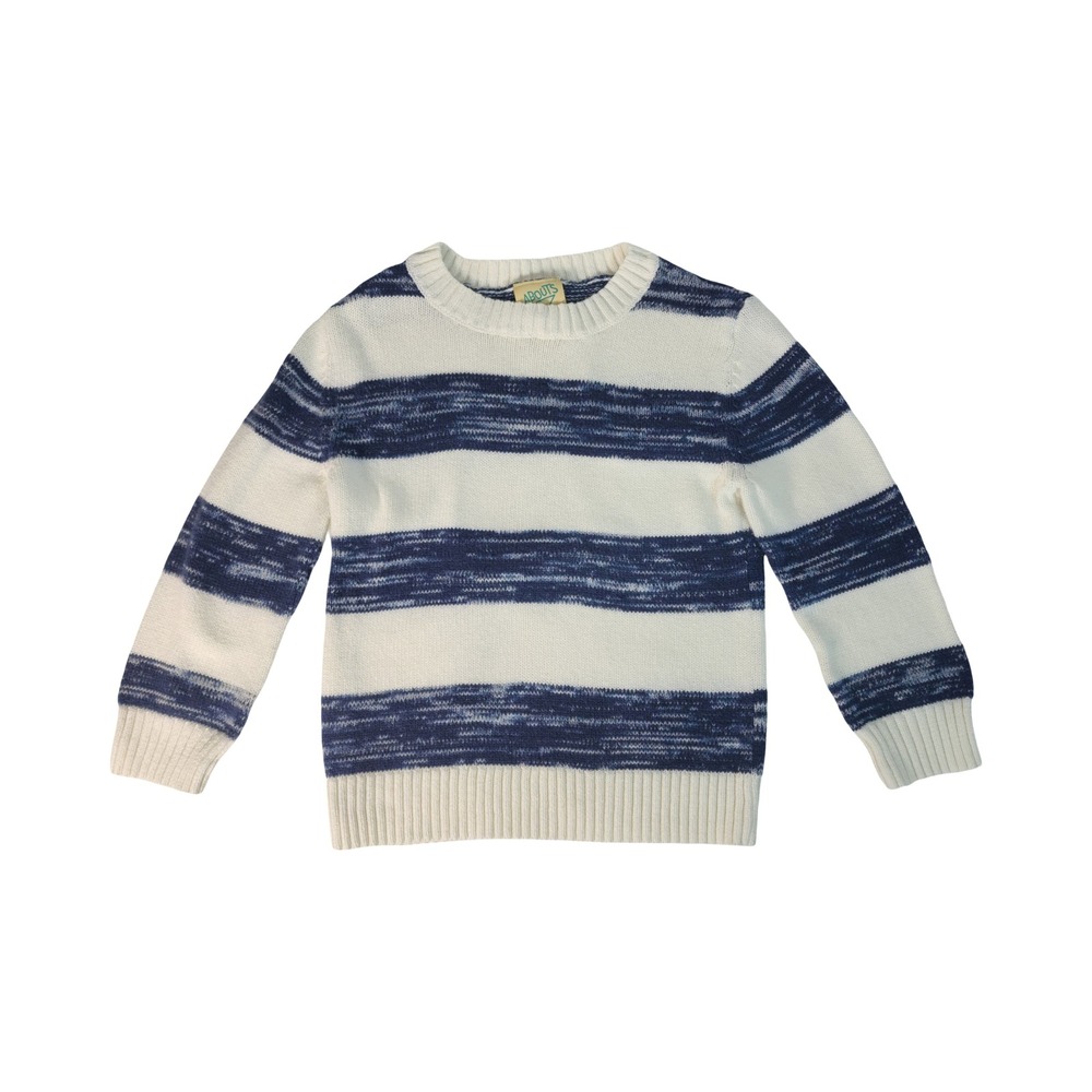 Thereabouts Kids Navy Blue White Striped‎ 100% Cotton Crewneck Sweater XXS 4-5